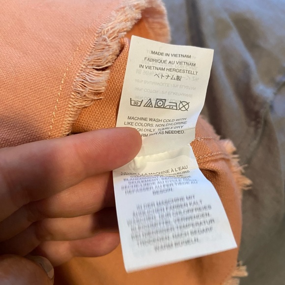 Madewell A- Line Zip Pink Mini Skirt with Raw Edged Hem in Cotton Size: 8 - Picture 8 of 9